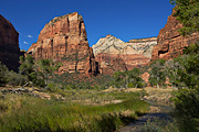 Angels Landing, Observation Point, and the Virgin River - Zion National Park