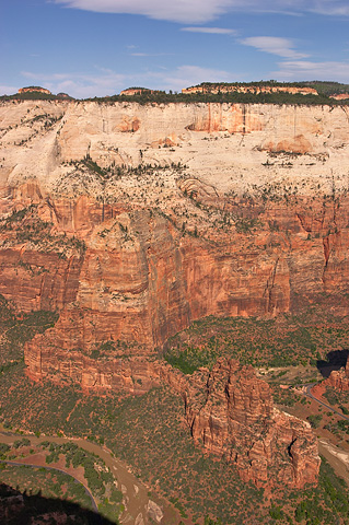 Angels Landing, The Organ, and Cathedral Mountain. Zion National Park - May 29, 2005.