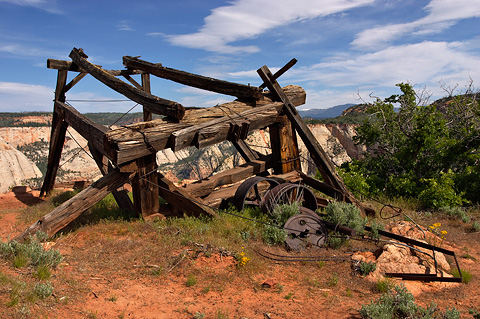 Historic draw works at the summit of Cable Mountain. Zion National Park - May 29, 2005.
