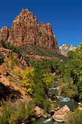 Mount Moroni and the Virgin River - Zion National Park