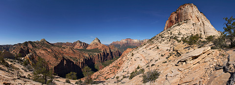 Bridge Mountain, the Towers of the Virgin, and The East Temple. Zion National Park - May 13, 2005.