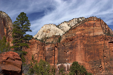 Castle Dome as seen from the Middle Emerald Pools Trail. Zion National Park - March 24, 2006.