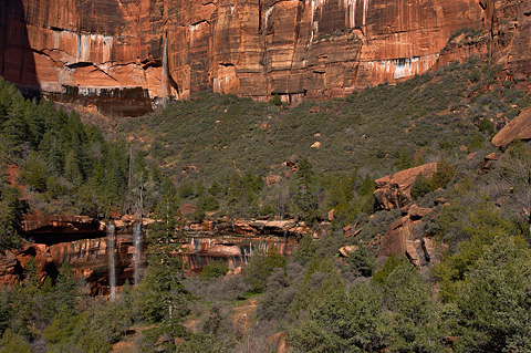 Waterfalls at the Emerald Pools. Zion National Park - March 26, 2005.