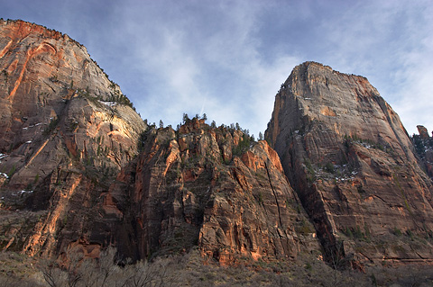 Cable Mountain and The Great White Throne. Zion National Park - March 24, 2006.