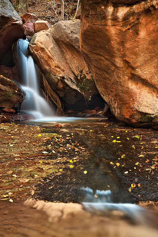 A waterfall at Grotto Springs. Zion National Park - October 18, 2008.