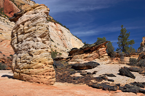 Submarine rock and accompanying hoodoo. Zion National Park - September 30, 2006.