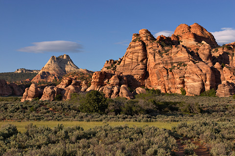 Pine Valley Peak with hoodoos. Zion National Park - May 29, 2005.