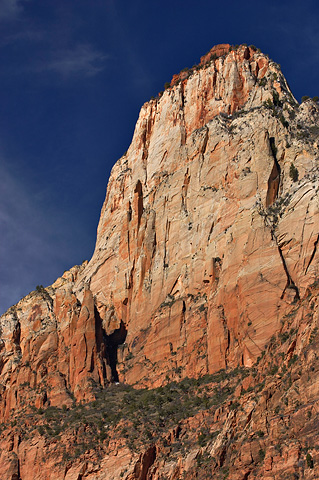 The towering peak of The Sentinel. Zion National Park - March 26, 2006.