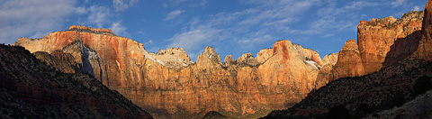 The West Temple, The Sundial, and the Altar of Sacrifice. Zion National Park - February 19, 2006.