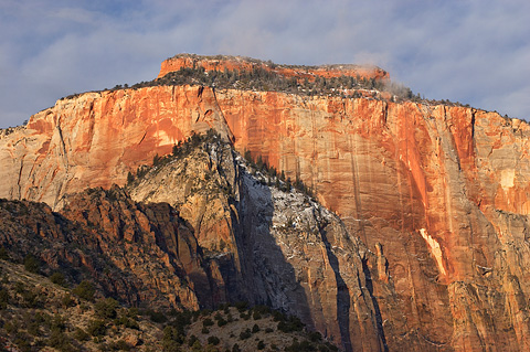 The West Temple in winter. Zion National Park - February 19, 2006.