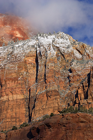 Snow on The West Temple. Zion National Park - February 20, 2006.