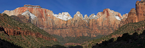 The West Temple, The Sundial, and the Altar of Sacrifice. Zion National Park - March 27, 2005.