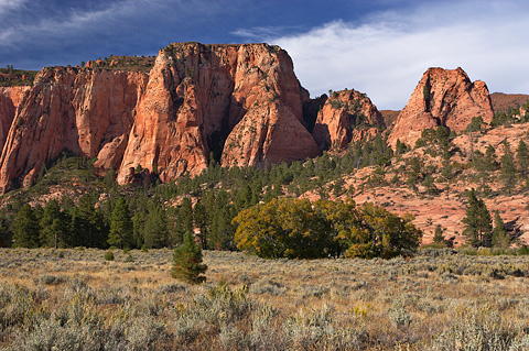 Evening light on Jobs Head. Zion National Park - September 30, 2006.