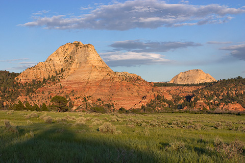 Pine Valley Peak and North Guardian Angel. Zion National Park - May 29, 2005.