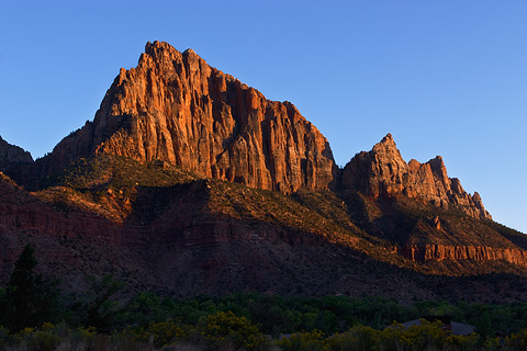 The Watchman and Johnson Mountain. Zion National Park - October 7, 2004.