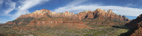 The Towers of the Virgin, seen from The Watchman Trail. Zion National Park - March 13, 2005.