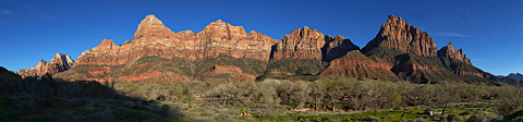 Bridge Mountain, The Watchman, and Johnson Mountain. Zion National Park - March 26, 2005.