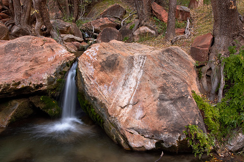 Hidden waterfall. Zion National Park - October 7, 2004.